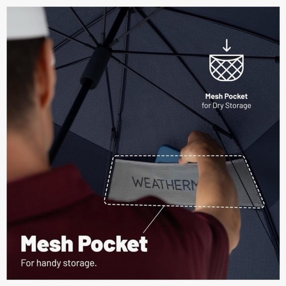 NEW 68” Weatherman Golf Umbrella - Georgetown Hoyas University Navy Blue - Picture 5 of 9